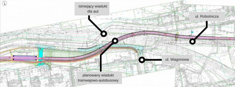 TAT, nowy wiadukt - mapa.