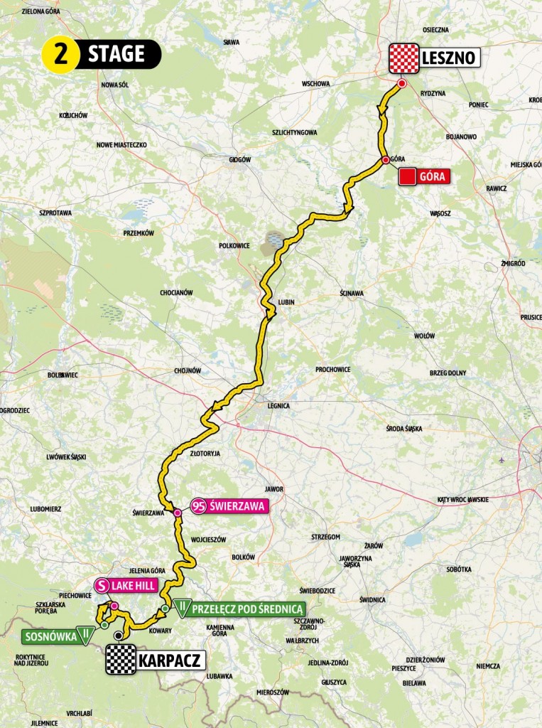mapa tour the pologne