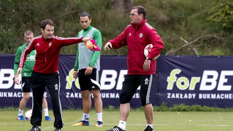 Trener WKS-u Jan Urban na treningu przed meczem Śląska Wrocław z Legią Warszawa, fot. Krystyna Pączkowska, Śląsk Wrocław