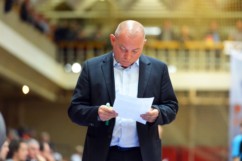 Trener Arkadiusz Rusin, mimo zwycięstwa, pozostaje ostrożny w ocenie szans Ślęzy na awans do kolejnej rundy, fot. Ślęza Wrocław