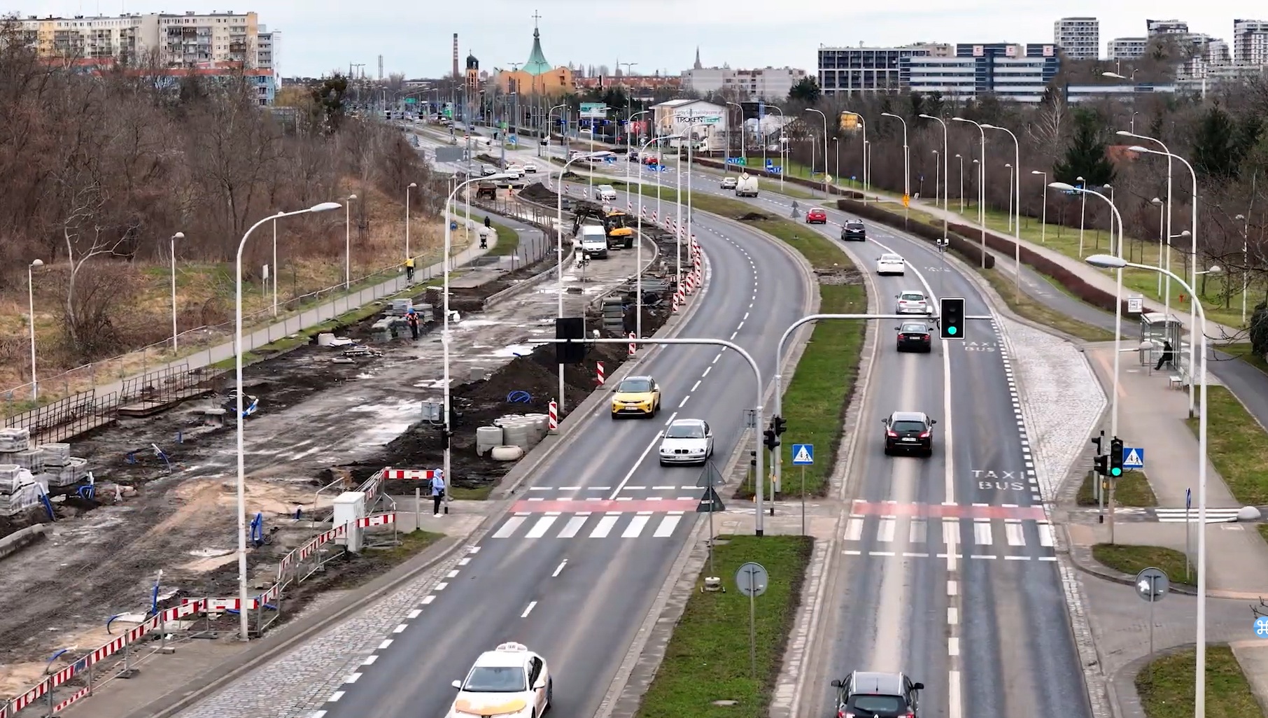 Zobacz budowę trasy dla komunikacji zbiorowej na Jagodno!